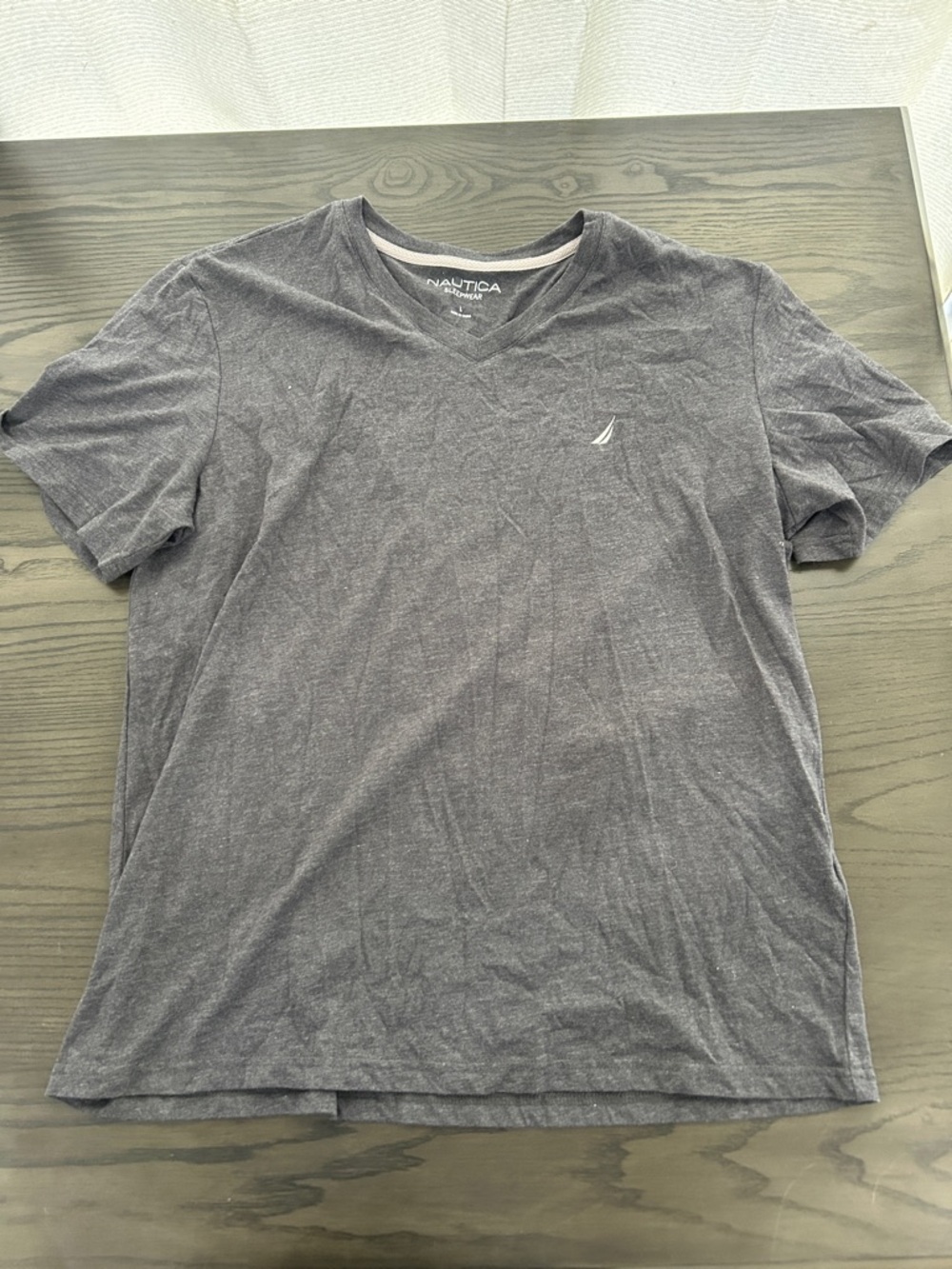 Nautica Sleepwear Men’s Charcoal Gray V-Neck Tee